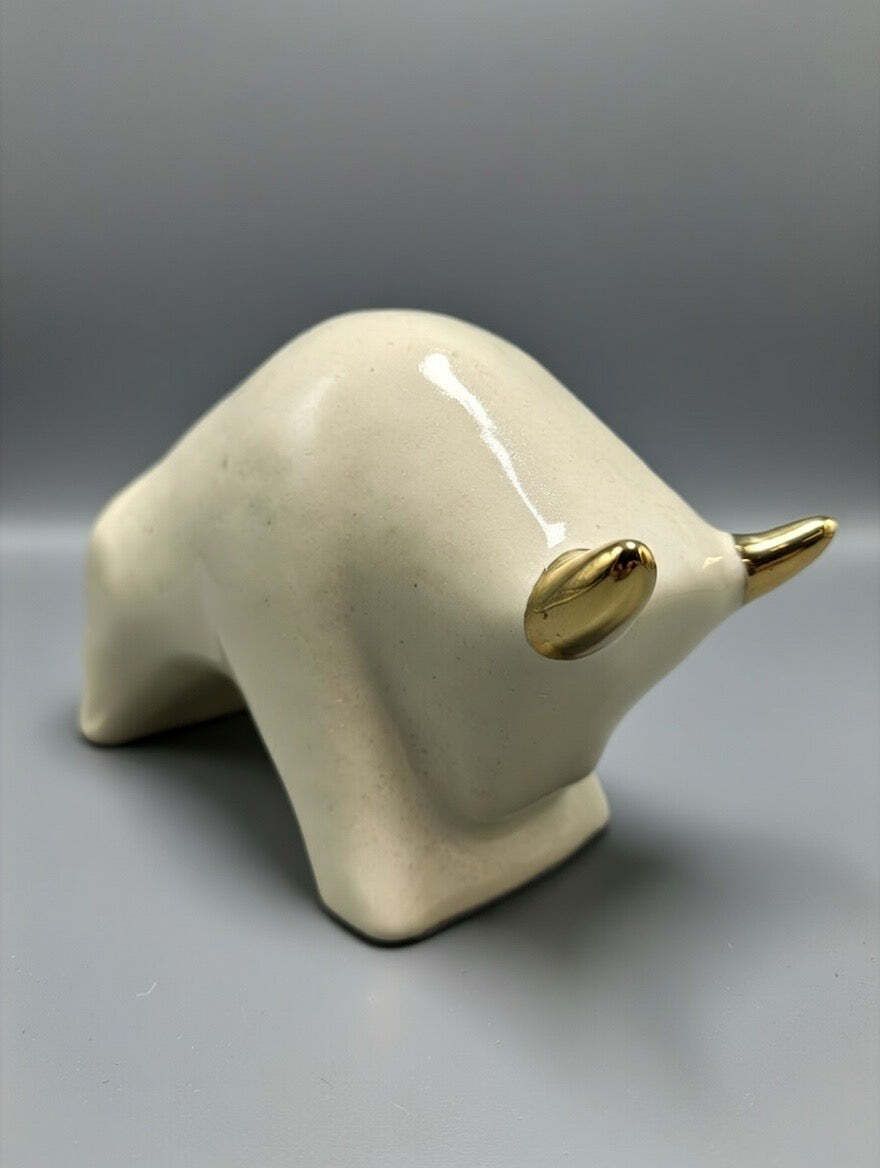 Otto Keramik Gold Edition Ceramic Bull West German Pottery Fat Lava photo 160.0