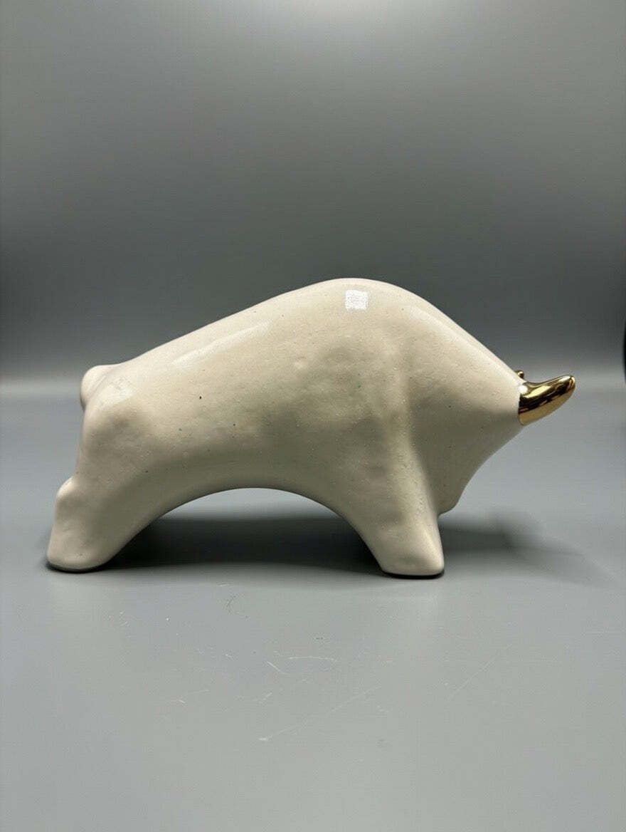 Otto Keramik Gold Edition Ceramic Bull West German Pottery Fat Lava photo buy
