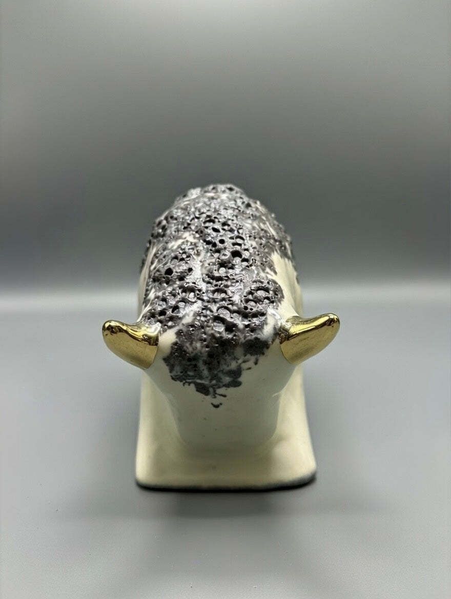 Otto Keramik Gold Edition Ceramic Bull West German Pottery Fat Lava photo Art