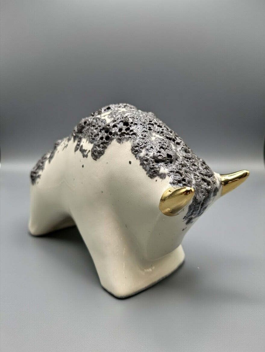 Otto Keramik Gold Edition Ceramic Bull West German Pottery Fat Lava photo 160.0