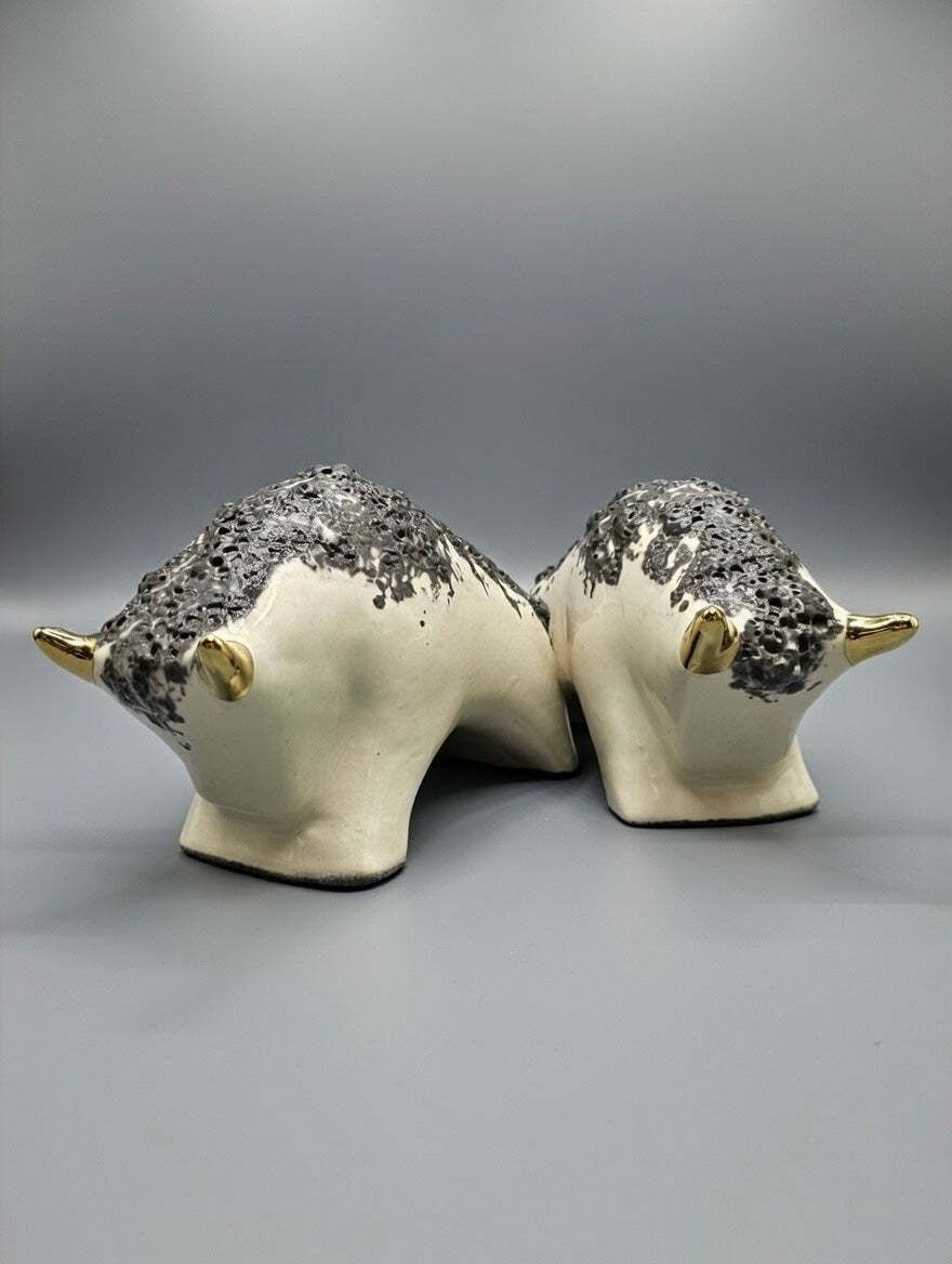 photo for sale Otto Keramik Gold Edition Ceramic Bull West German Pottery Fat Lava
