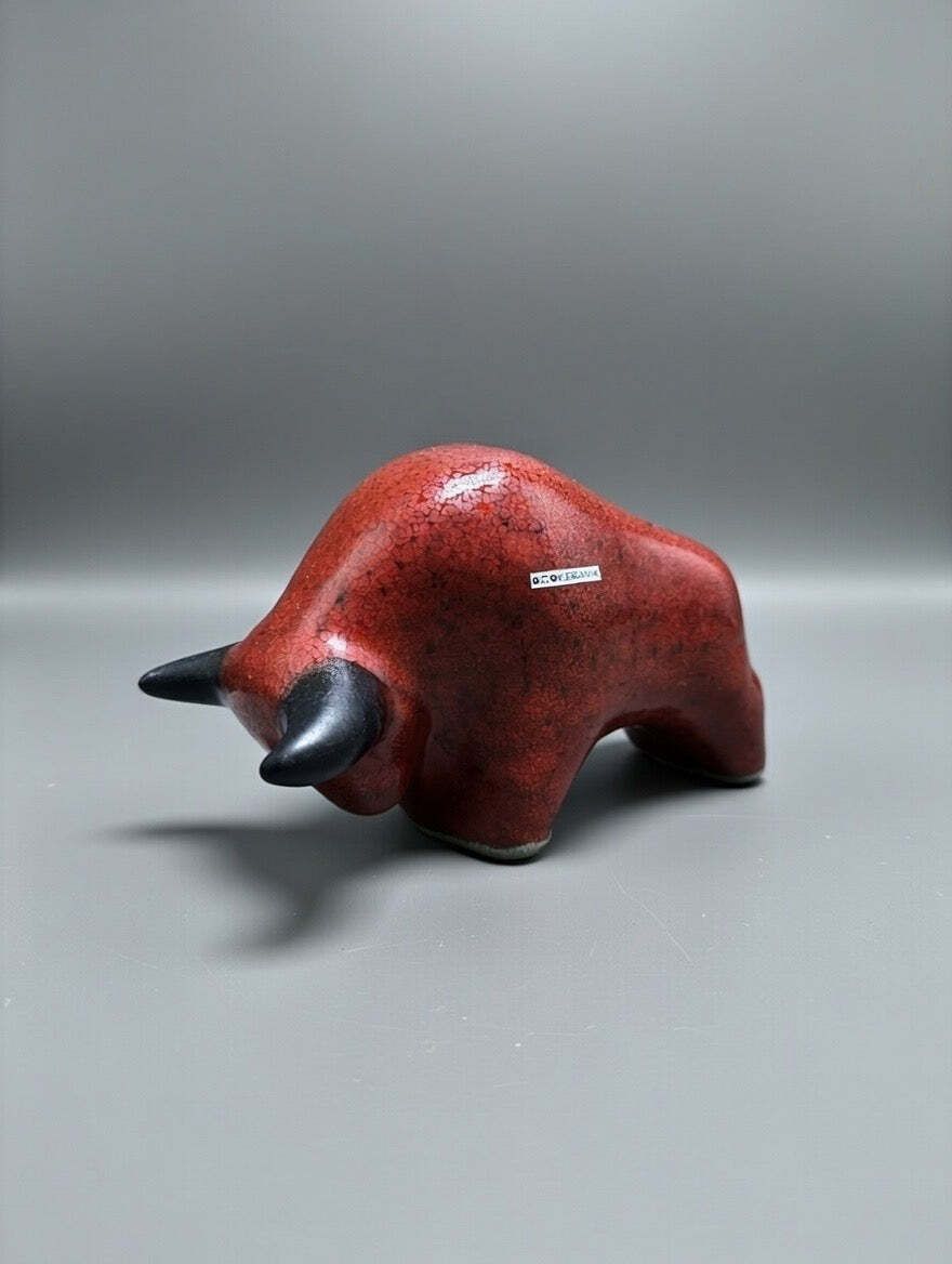 Otto Keramik Classic Ceramic Bull West German Pottery Fat Lava photo furniture
