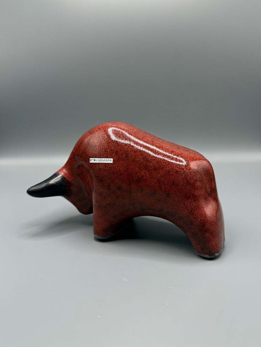 Otto Keramik Classic Ceramic Bull West German Pottery Fat Lava photo vintage