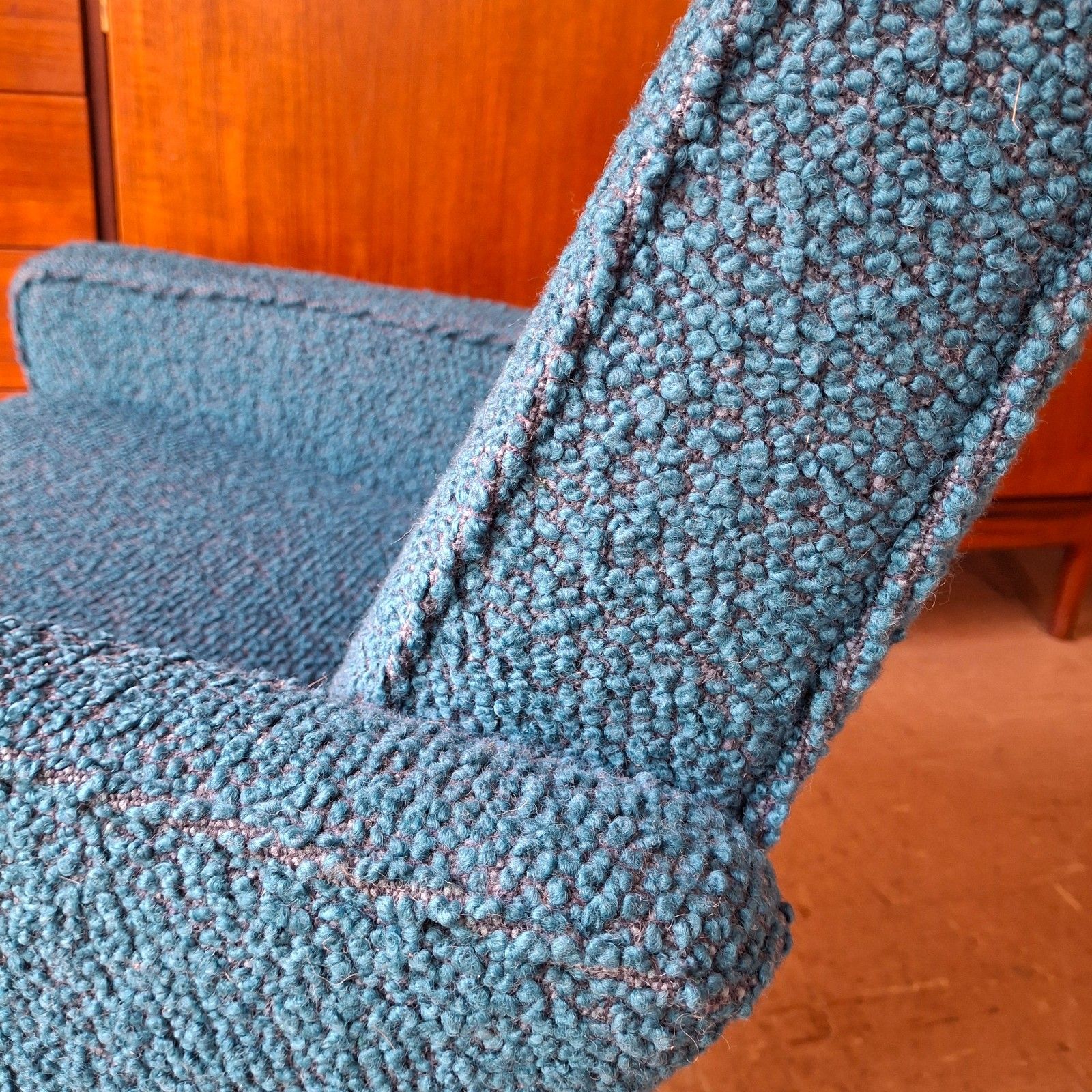 695.0 Fab Vintage 1960s Parker Knoll Pk945/7 Adagio Chair Armchair Teal Blue Chenille photo