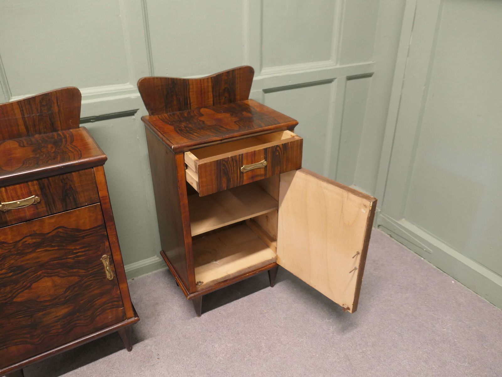 A Pair Of Stylish Italian Painted Bedside Cupboards A Good Stylish Pair Of Painted Bedsid photo for sale