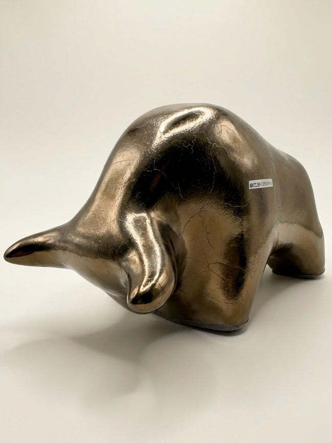 Otto Keramik Classic Ceramic Bull West German Pottery Fat Lava photo for sale