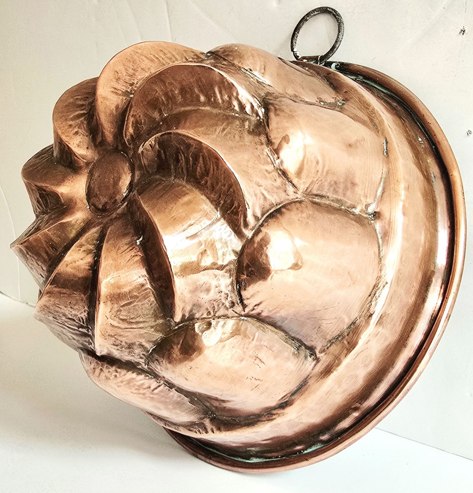 photo furniture A Set Of Four Large Antique French Copper Cake Moulds, 19th Century.