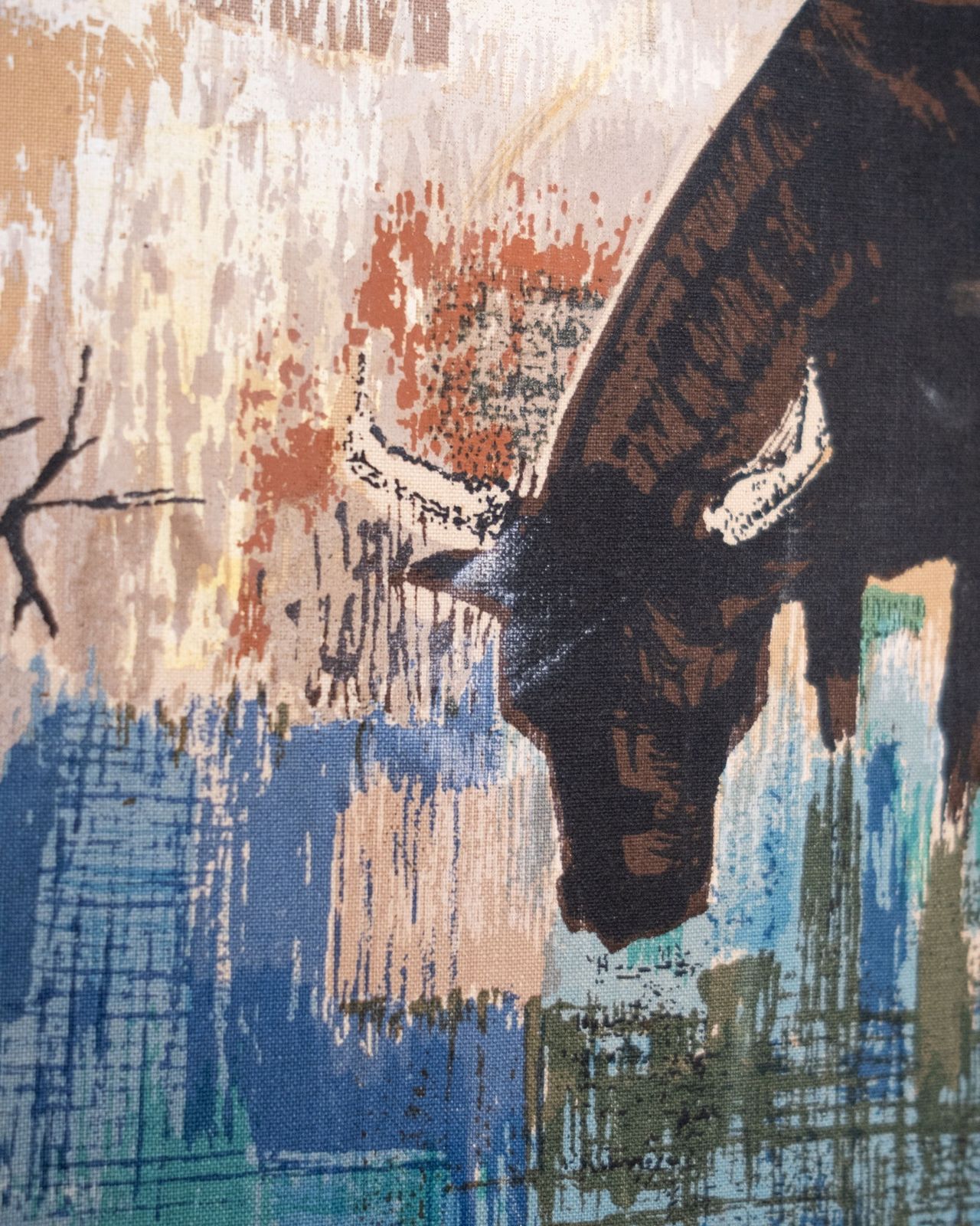 Printed Fabric "Bulls In The Camargue " / Robert Debiève photo buy