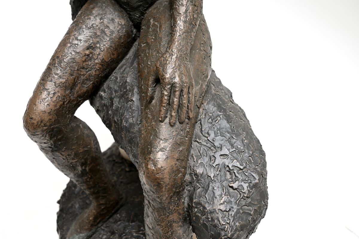 Vintage Sculpture Of A Woman On A Bench By A. Altmann photo buy