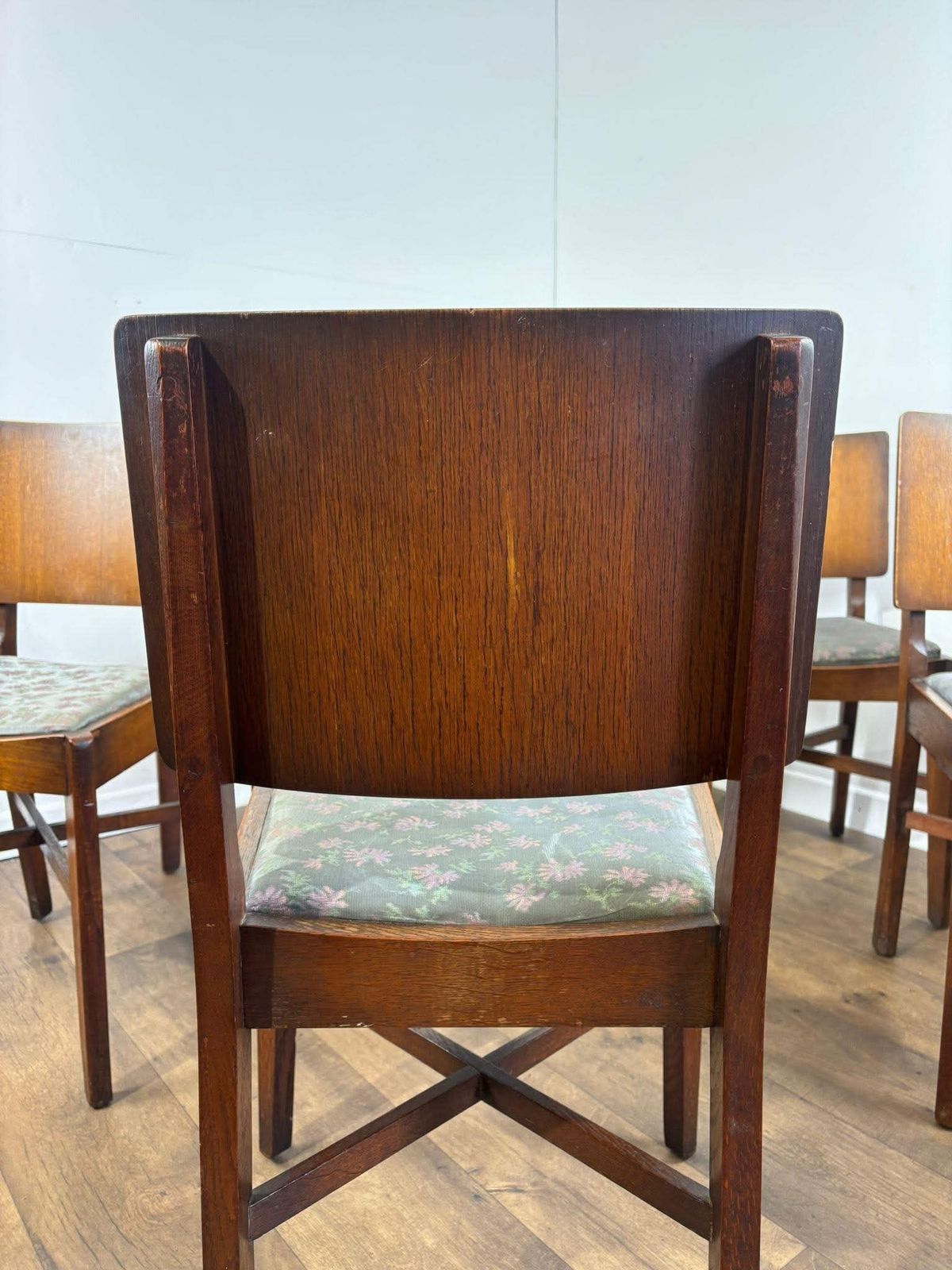 Vintage Oak Set Of Six Dining Chairs photo vinterior