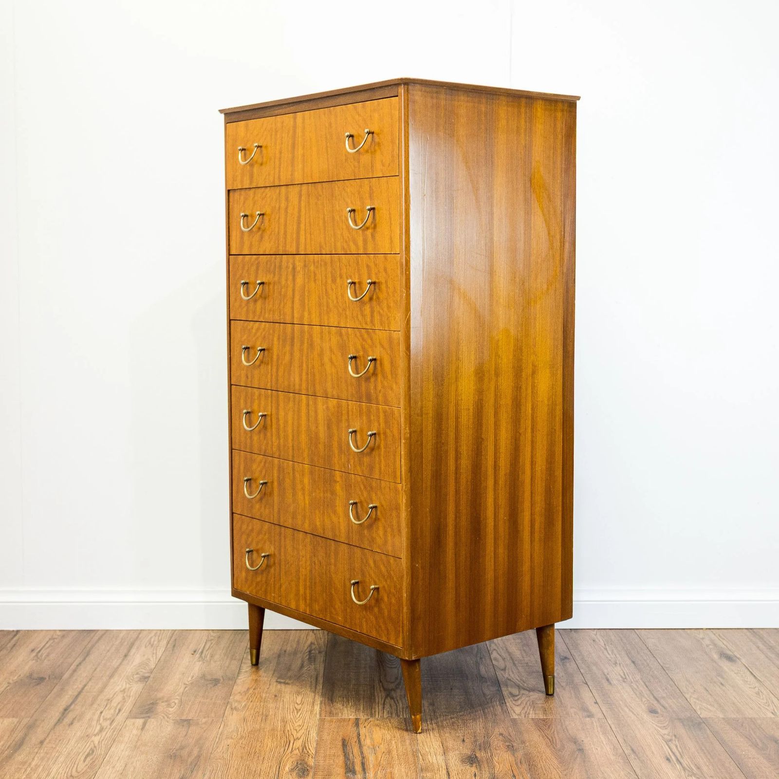Mid Century Teak 7 Drawer Tallboy photo furniture