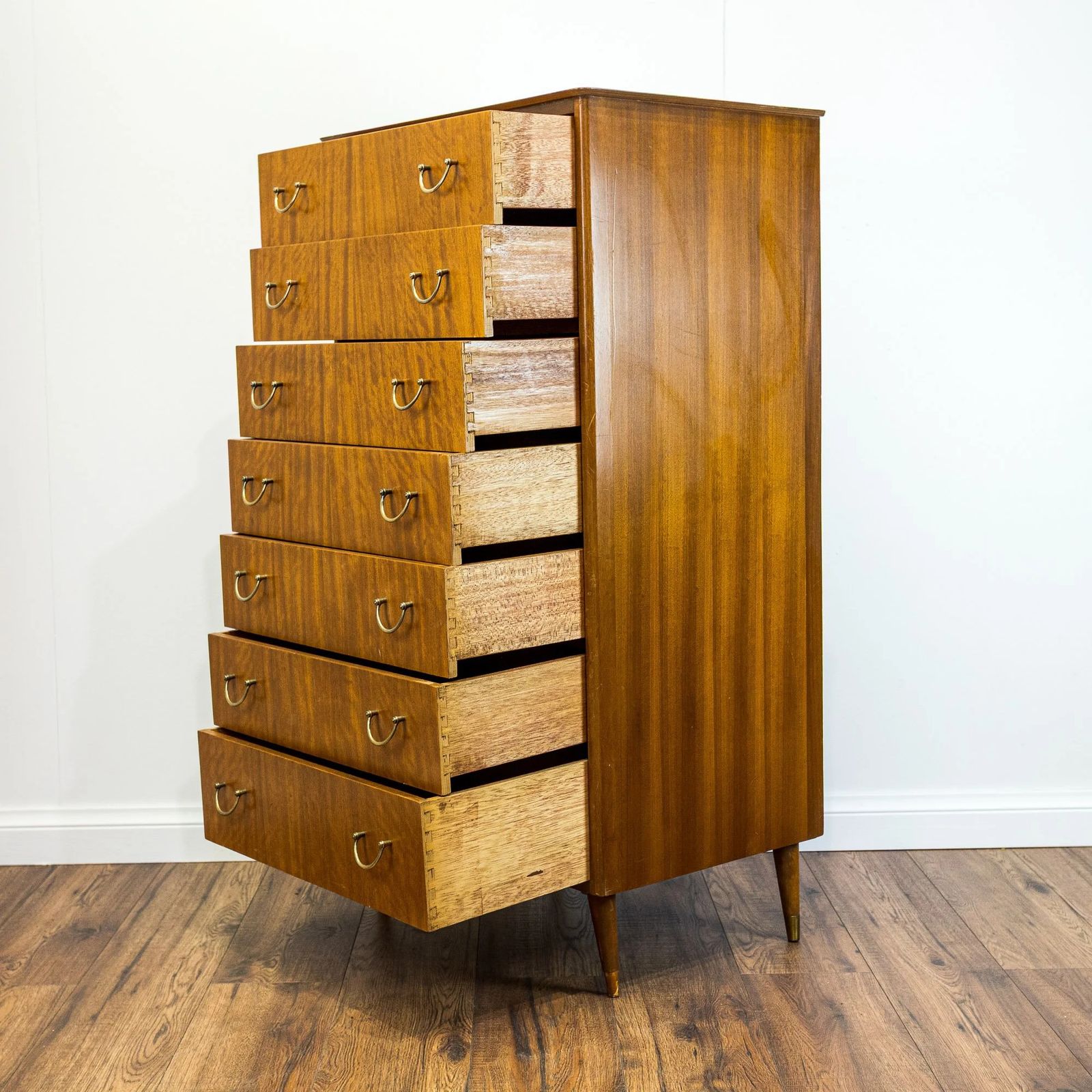 Mid Century Teak 7 Drawer Tallboy photo for sale