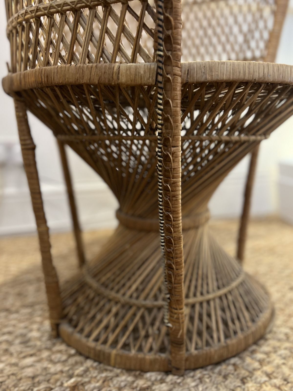 Vintage Peacock Rattan Chair (1970s) photo furniture