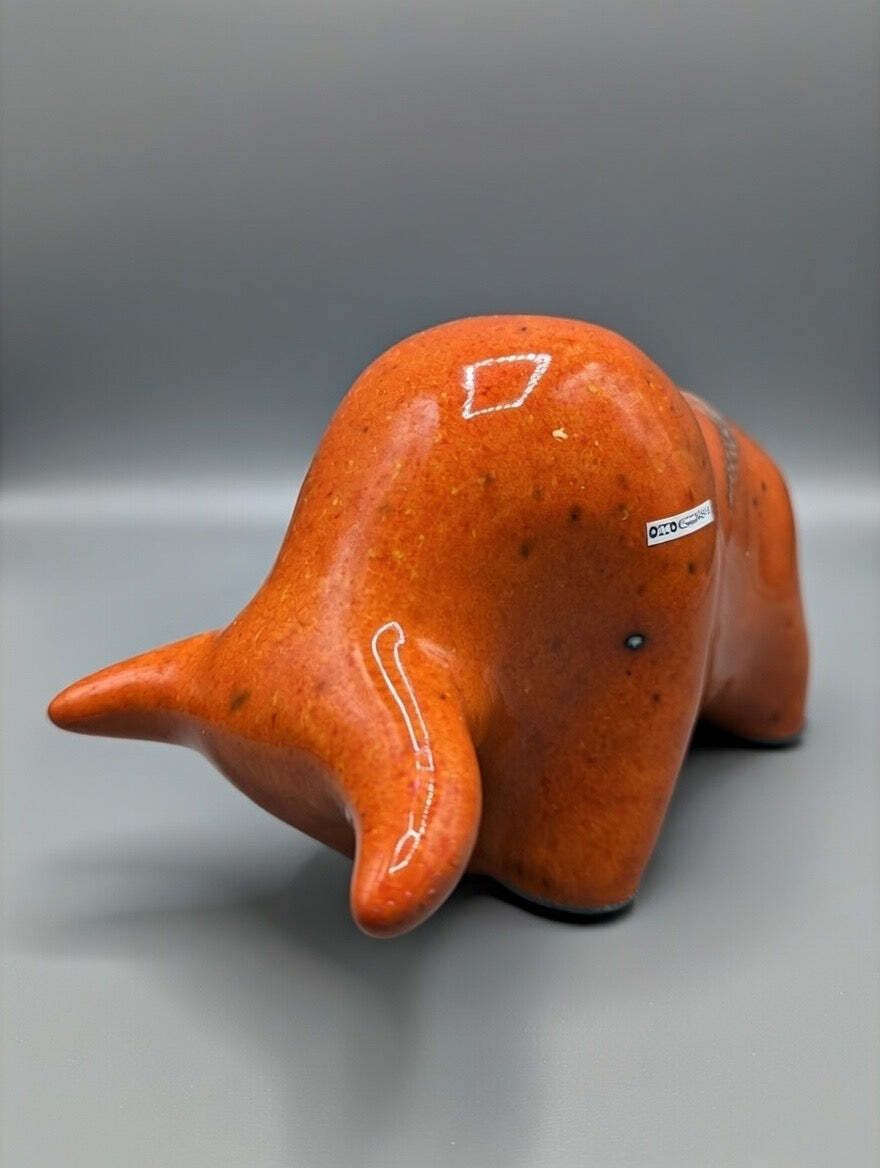 Otto Keramik Classic Ceramic Bull West German Pottery Fat Lava photo for sale
