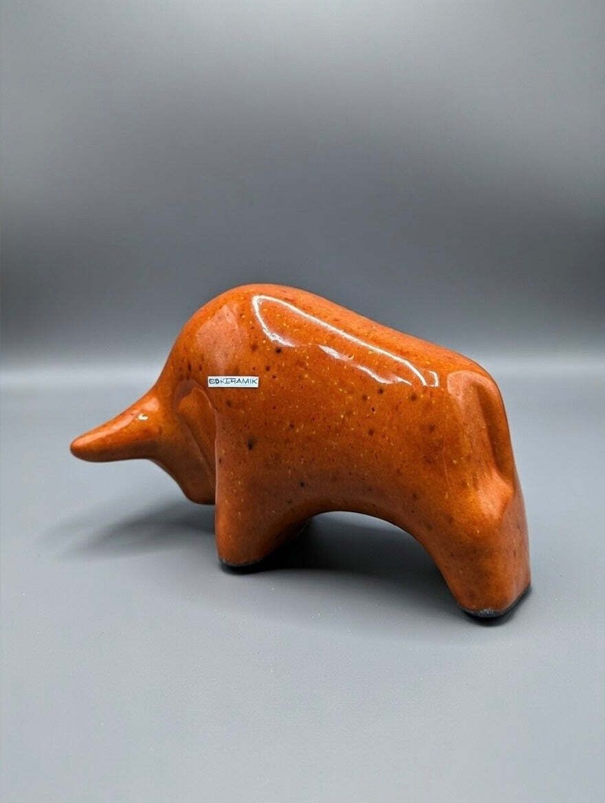 Otto Keramik Classic Ceramic Bull West German Pottery Fat Lava photo vintage
