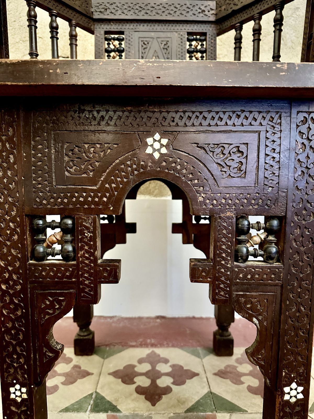 Pair Of Syrian Mother Of Pearl Inlaid Armchairs photo 1425.0