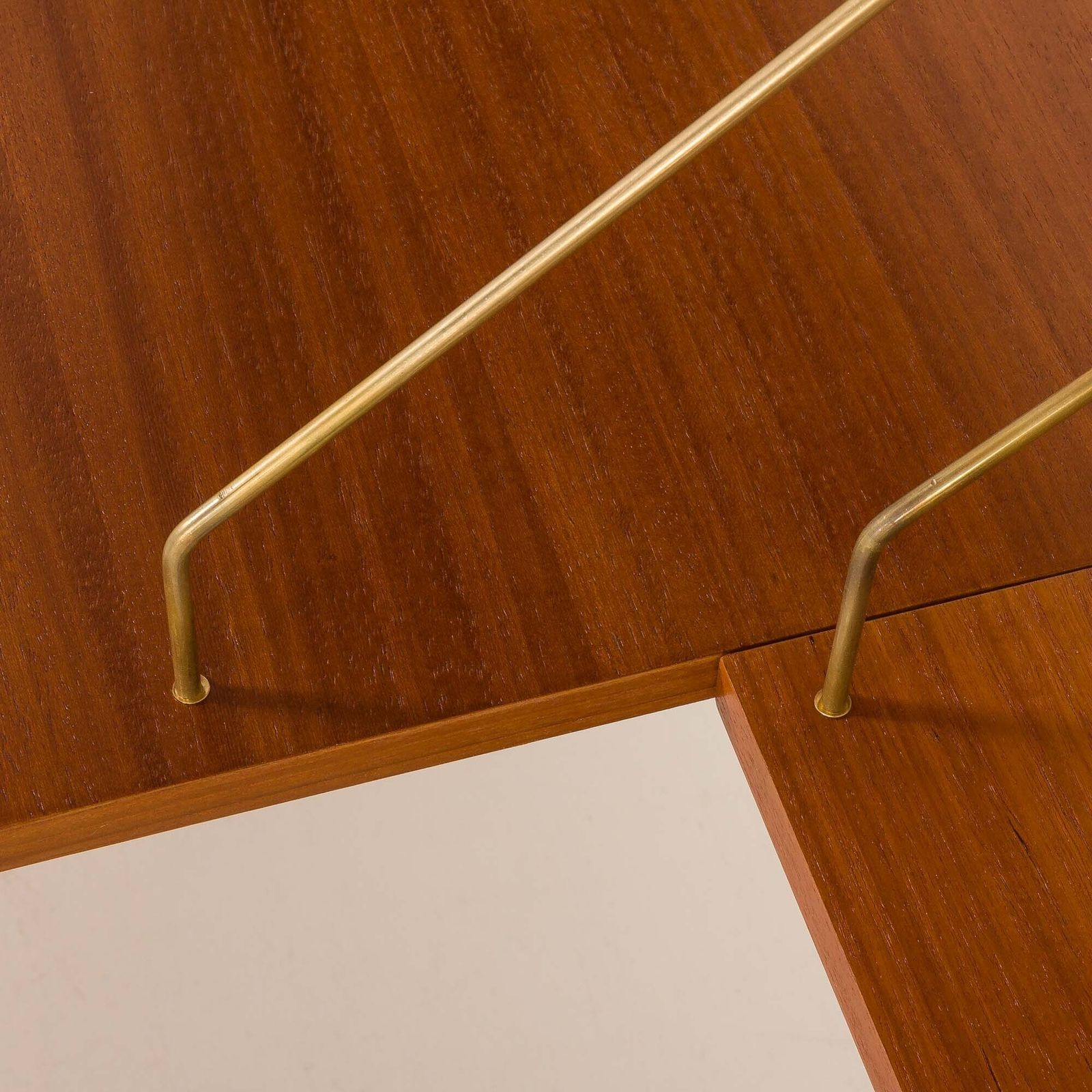 Furniture Danish Teak Wall Unit In The Style Of Cadovius, Sorensen With A Lamp, 1970s photo