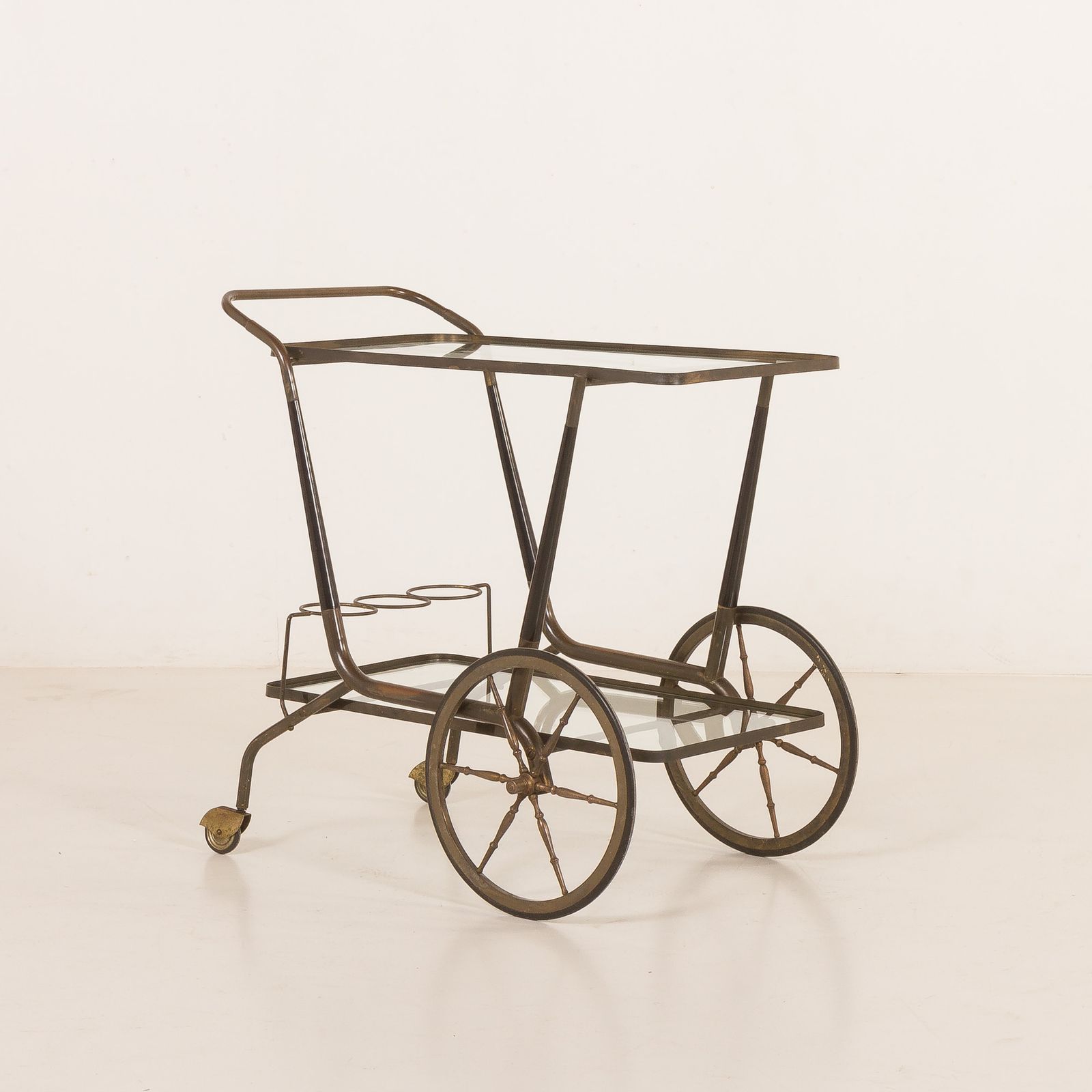 Italian Mid Century Bar Cart, Serving Trolley Attr. To Cesare Lacca, 1950s photo for sale