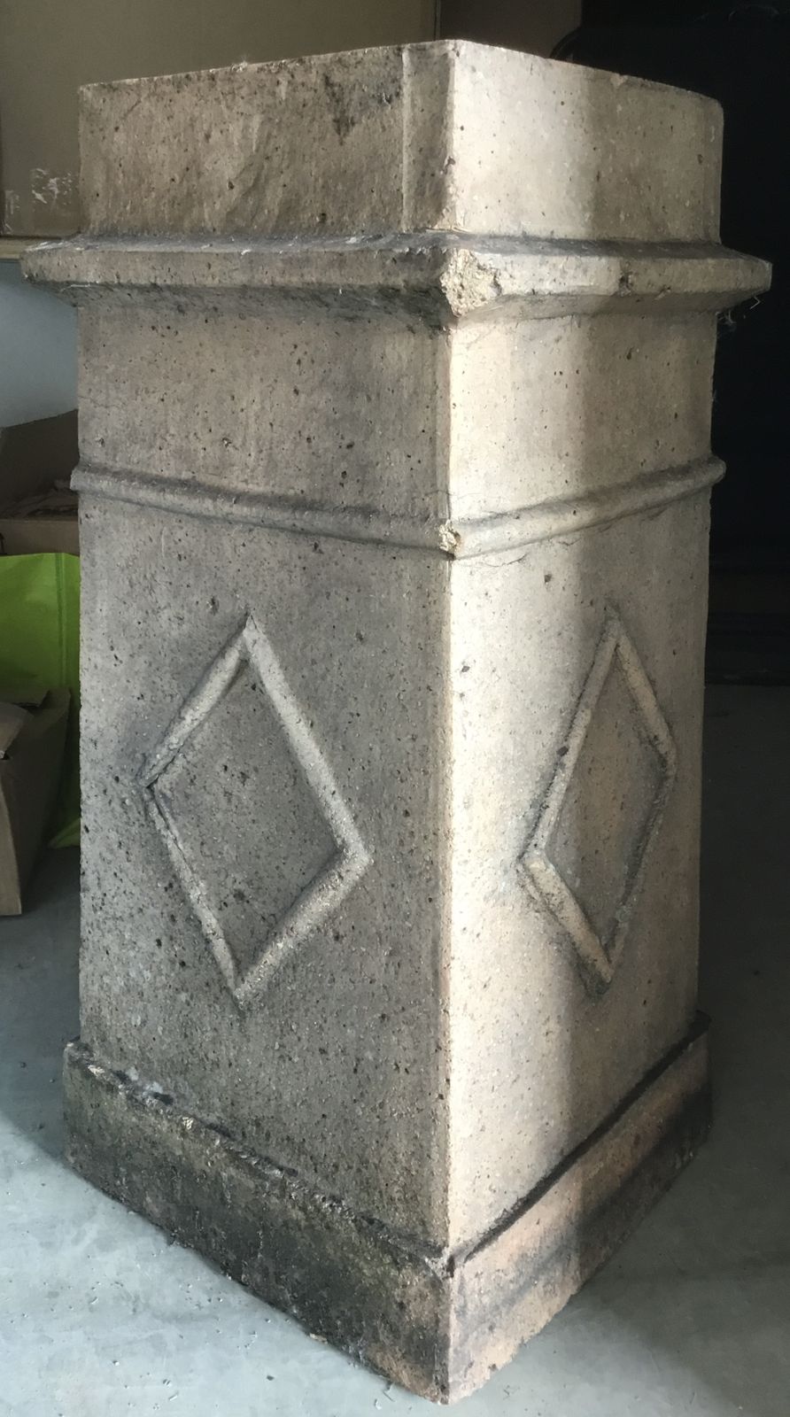 19th Century Buff Terracotta Castle Style Chimney Pot Planter photo for sale