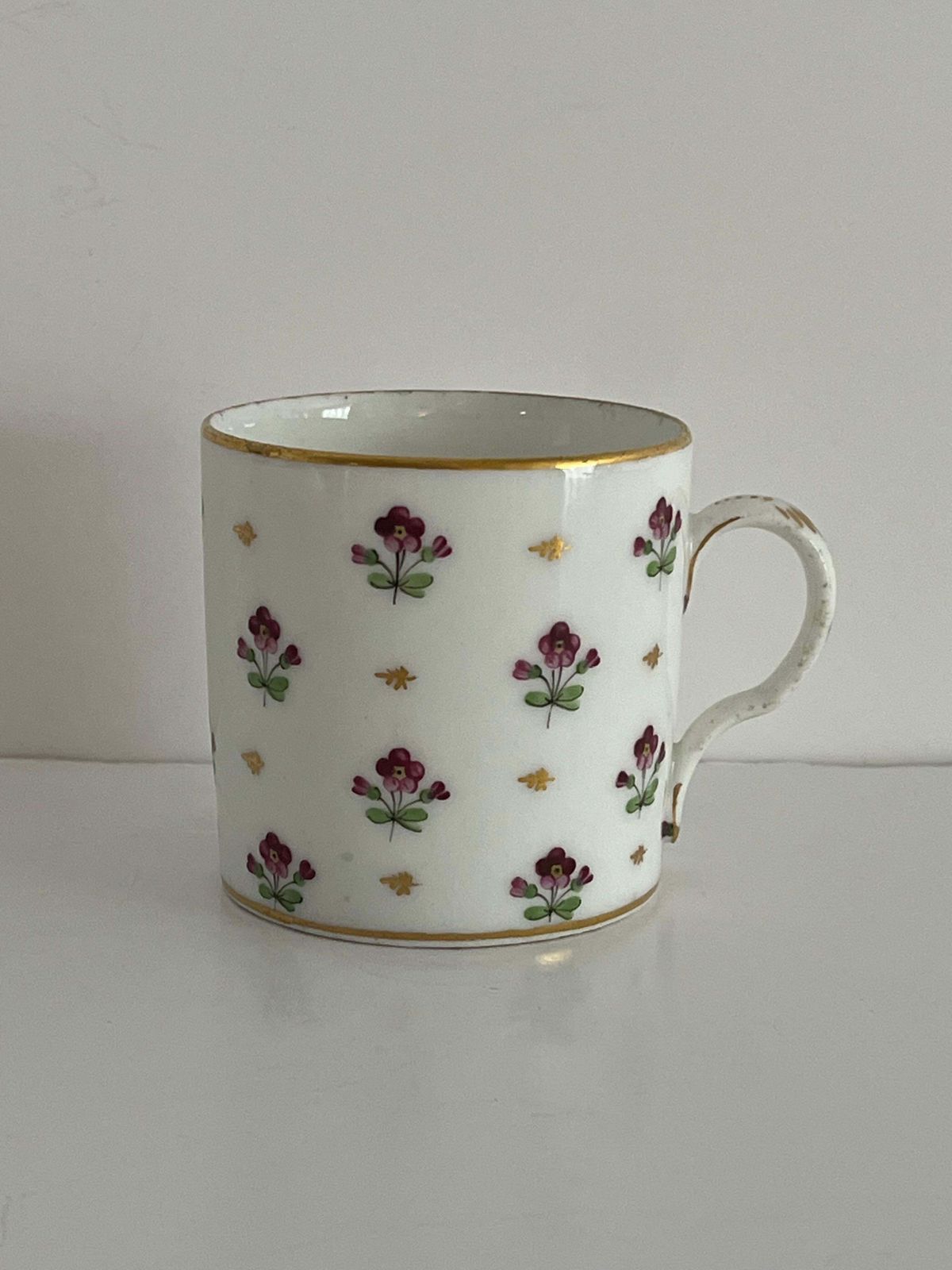 Old Paris Porcelain Koffiekopje Bloemtakjes Polychroom, Frans, ca. 1795 photo vintage