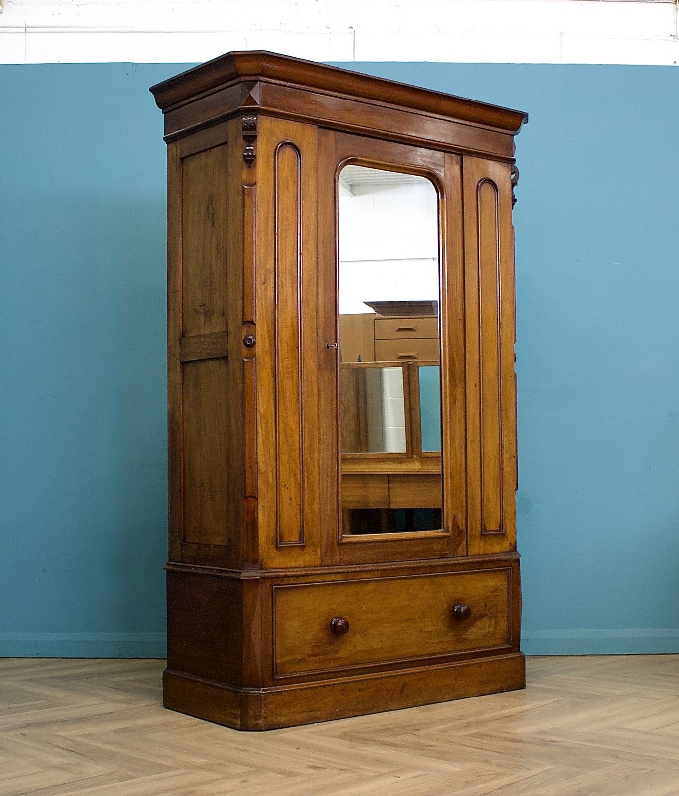 Antique Victorian Mahogany Wardrobe, 1880s #1770