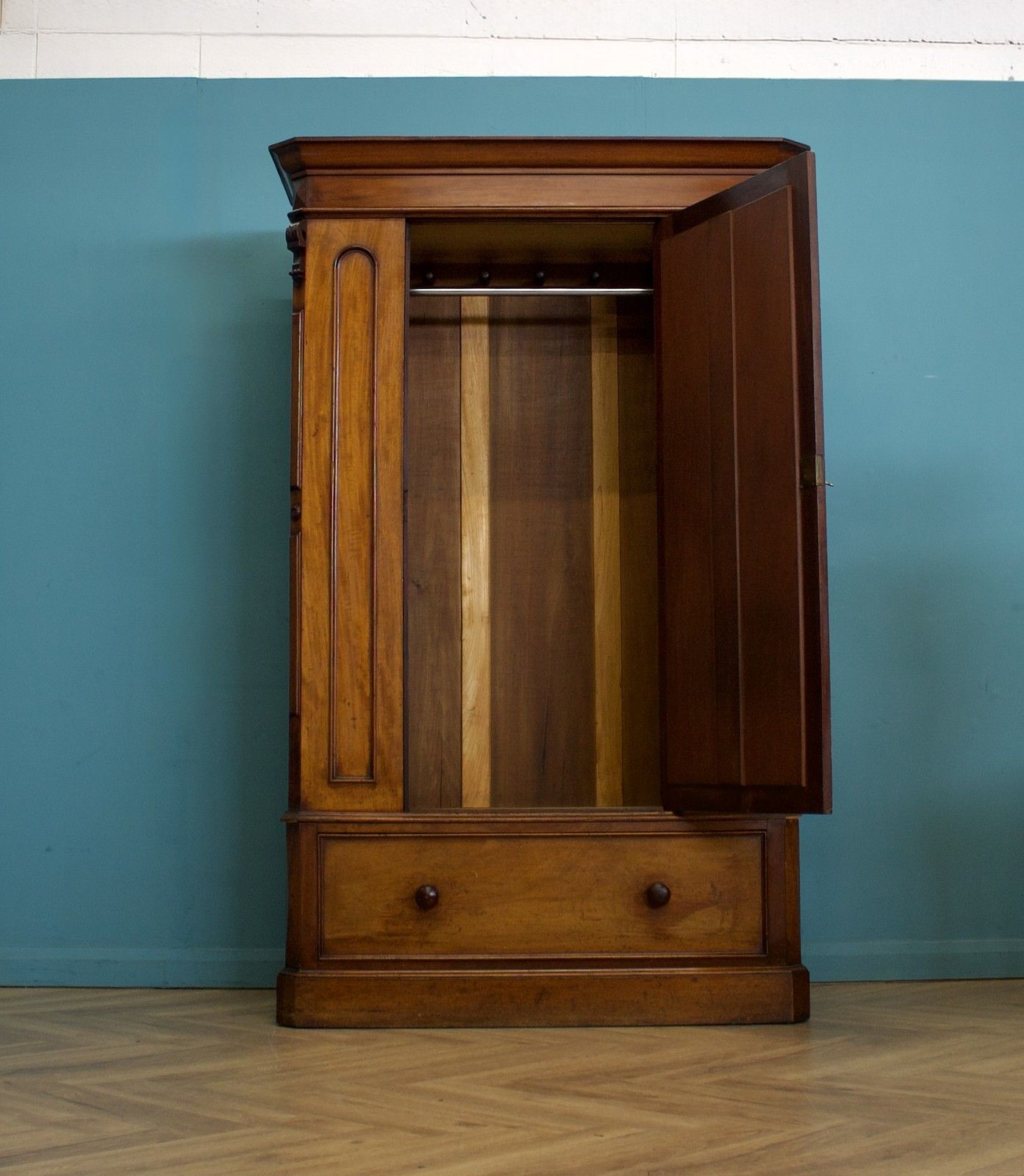 Antique Victorian Mahogany Wardrobe, 1880s #1770 photo for sale