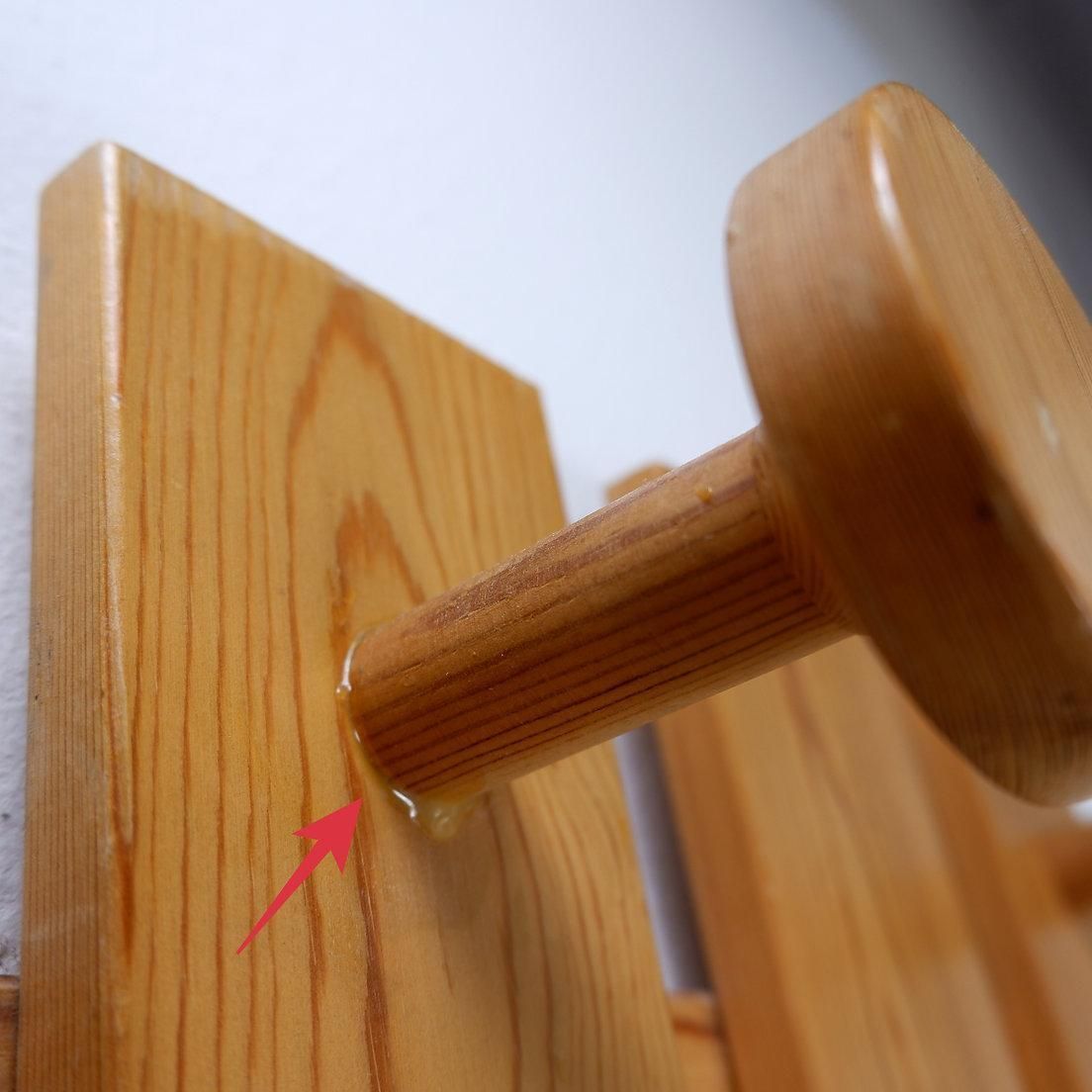 Pair Of Mid Century Modern Slatted Wall Coat Racks, Wood, Circa 1980 photo vinterior