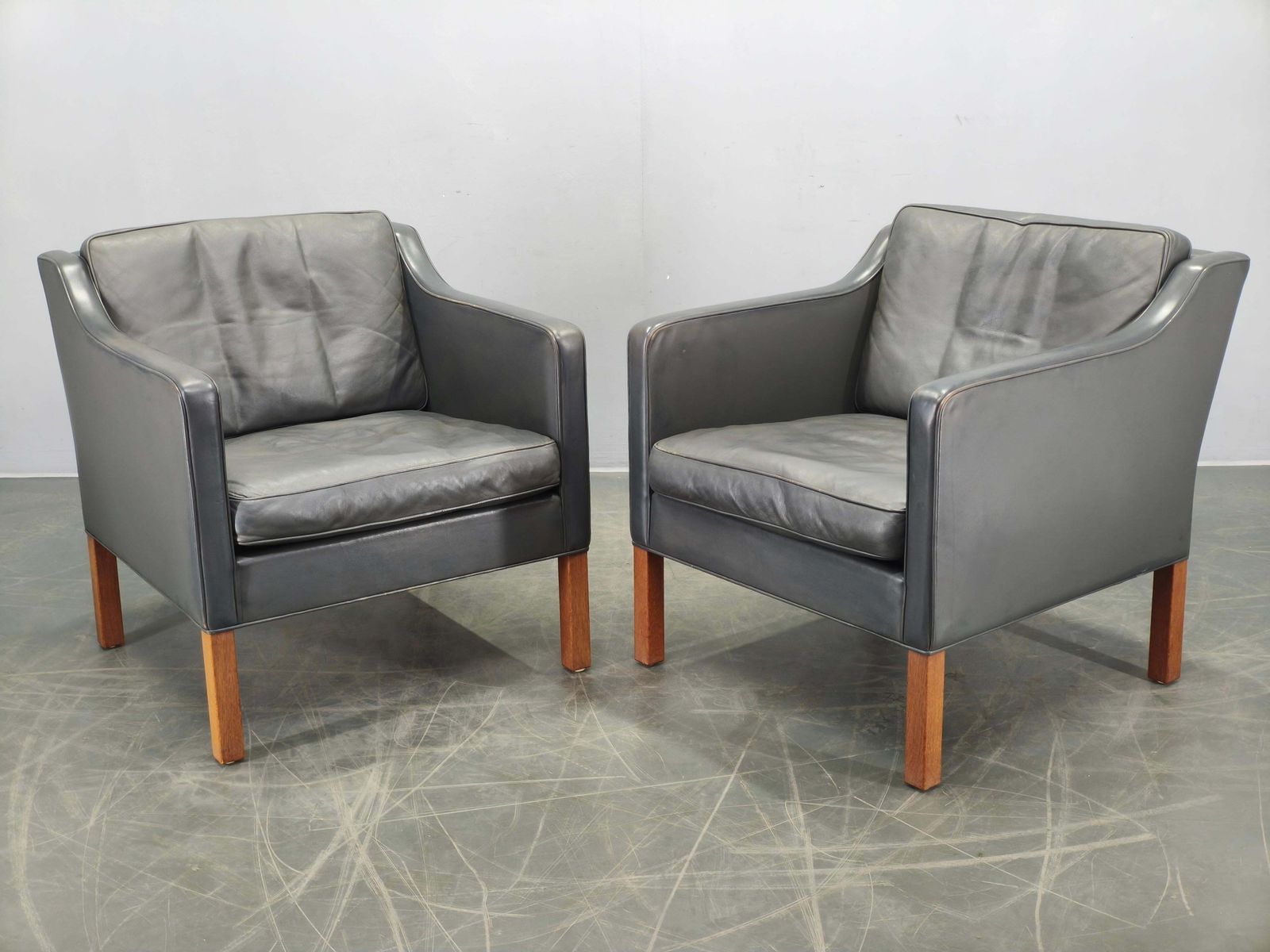 Paar lederen lounge chairs van Børge Mogensen voor Fredericia, jaren 1970 photo furniture