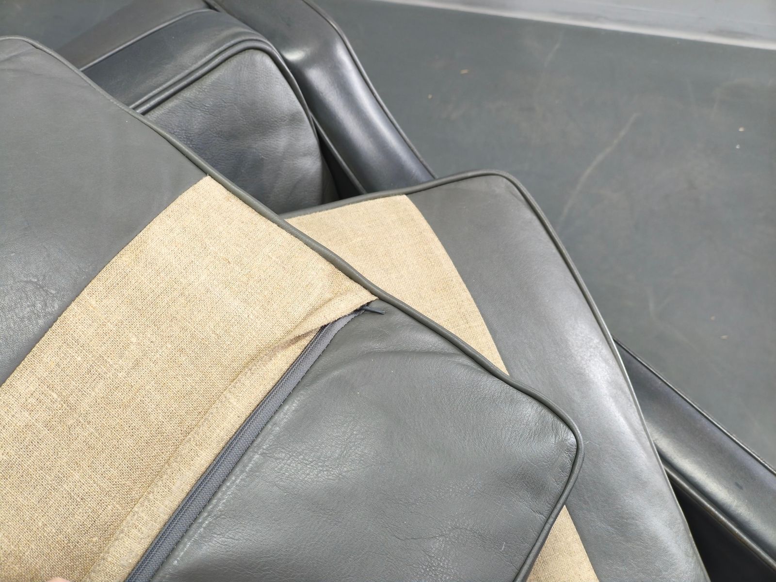Paar lederen lounge chairs van Børge Mogensen voor Fredericia, jaren 1970 photo buy