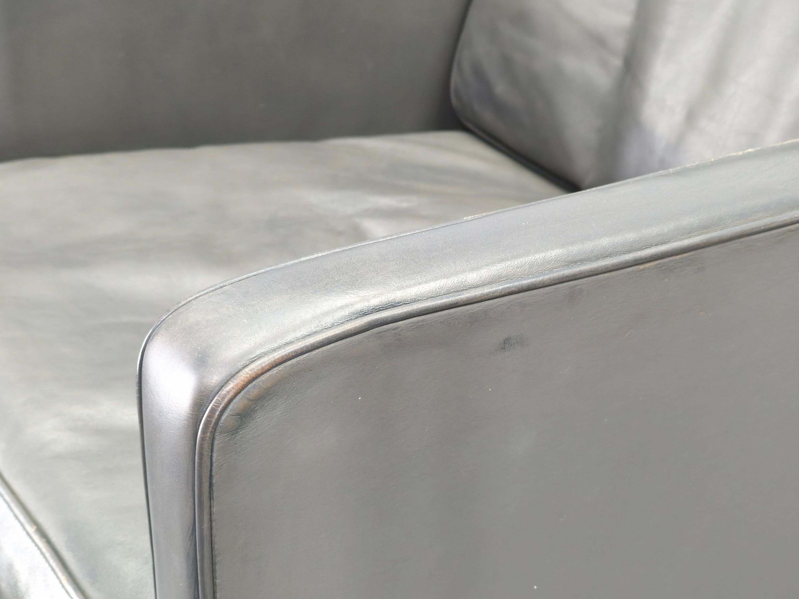photo for sale Pair Of Leather Lounge Chairs By Børge Mogensen For Fredericia 1970s