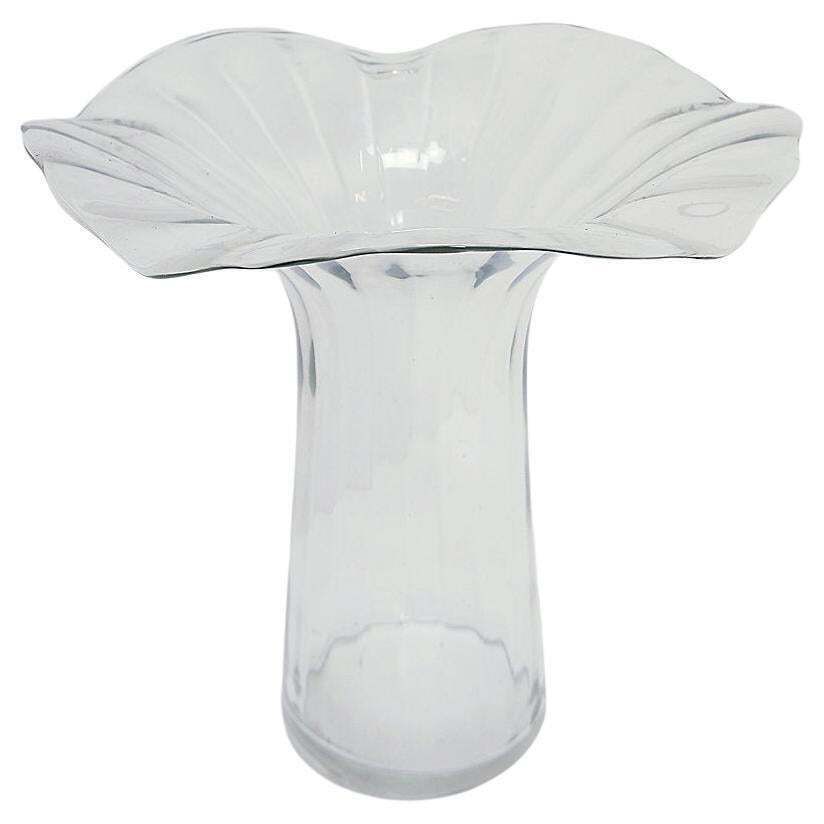 Transparent Glass Vase Attributed To Peill & Putzler   Circa 1970