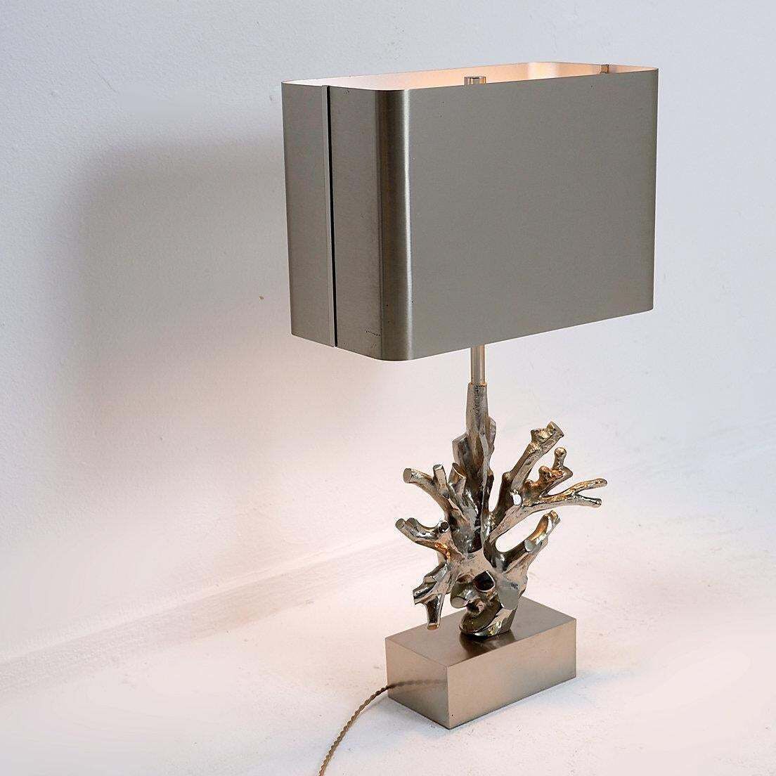 Mid Century Modern Coral Table Lamp By Maison Charles, France, 1970 photo 3424.0