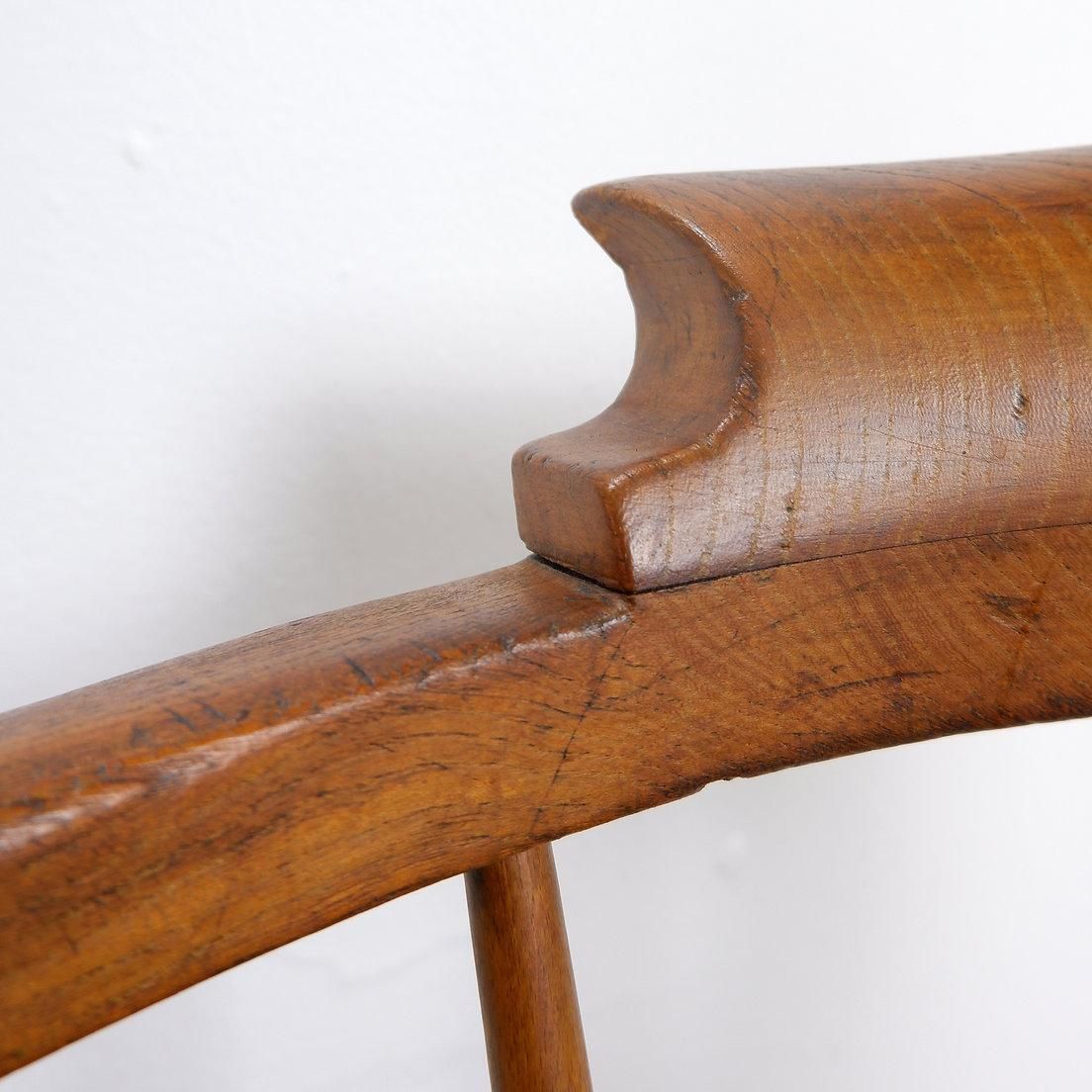 English 19th Century Smokers Bow Chair   Elm Wood photo vinterior