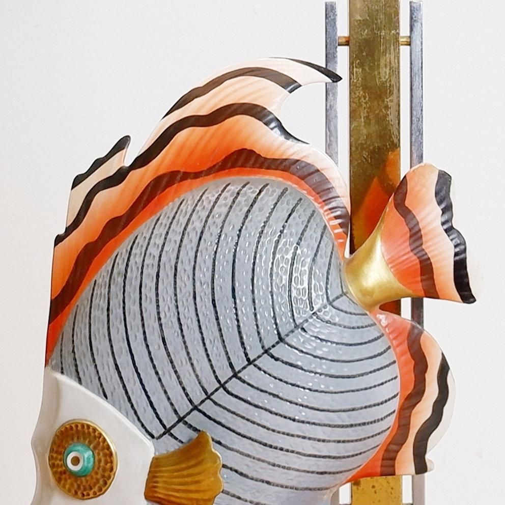 Lighting Giulia Mangani For Oggetti Porcelain Sculpture Of Fish Lamp   Circa 1980 photo