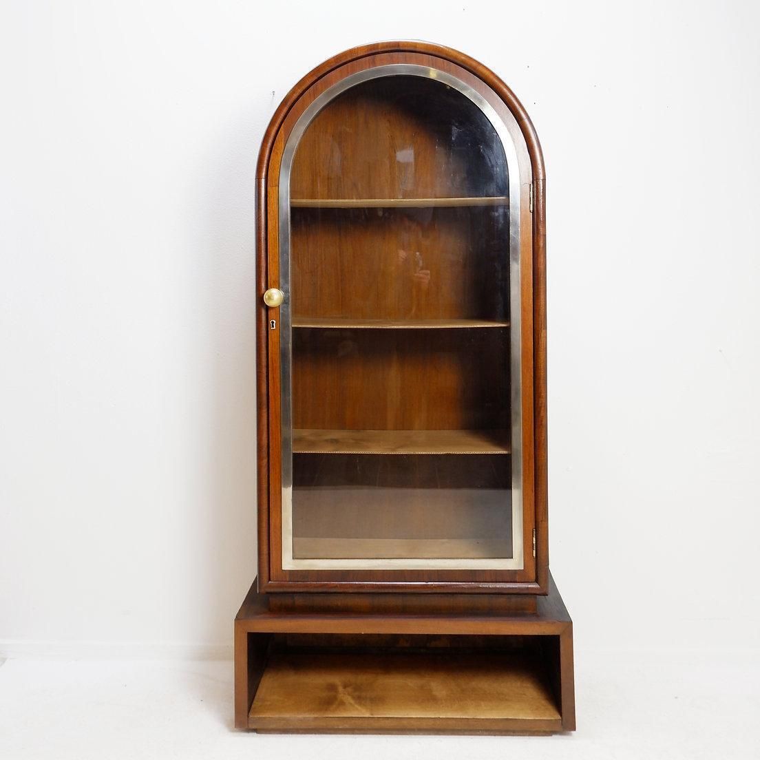 Arched Display In Wood And Glass Door     1950s photo furniture