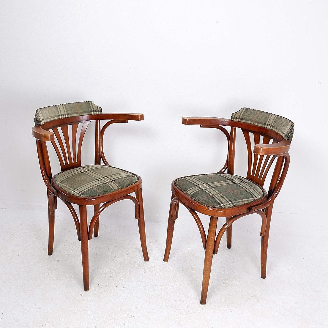 Pair Of "Palmette" Armchairs In Bentwood   Hilma/Belgium   Original Upholstery photo 659.0