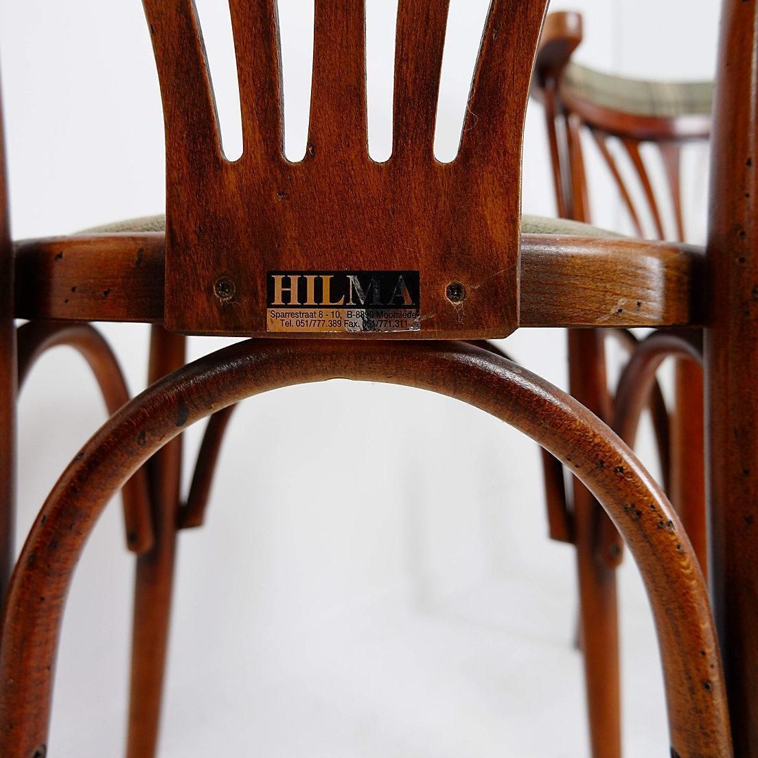 photo furniture Pair Of "Palmette" Armchairs In Bentwood   Hilma/Belgium   Original Upholstery