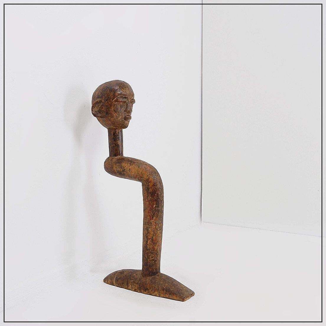 African Carved Wooden Statue, Tribal Art From Congo, 20th Century photo furniture