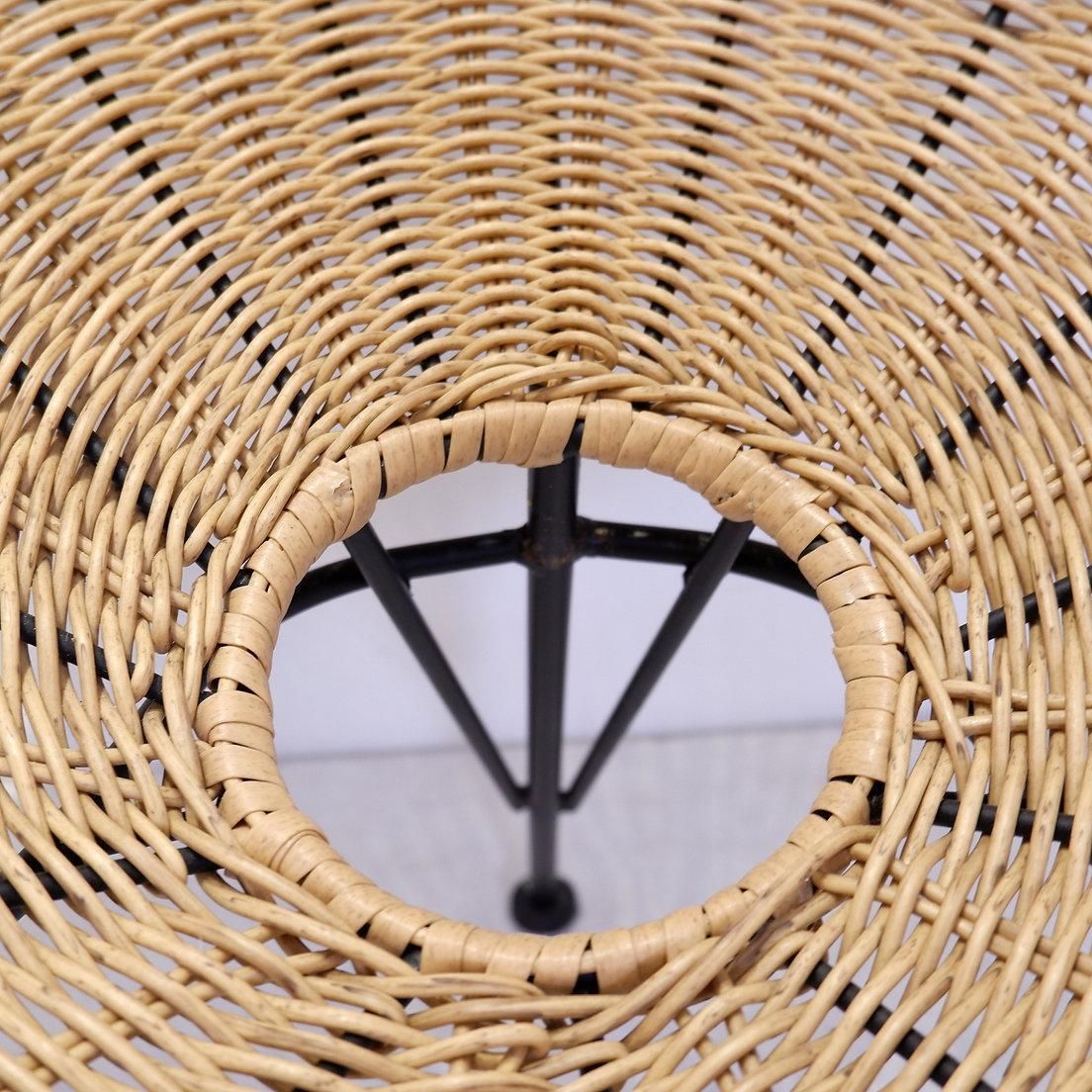 Bohemian Armchairs In Synthetic Wicker And Metal Frame, Circa 1990 photo vinterior
