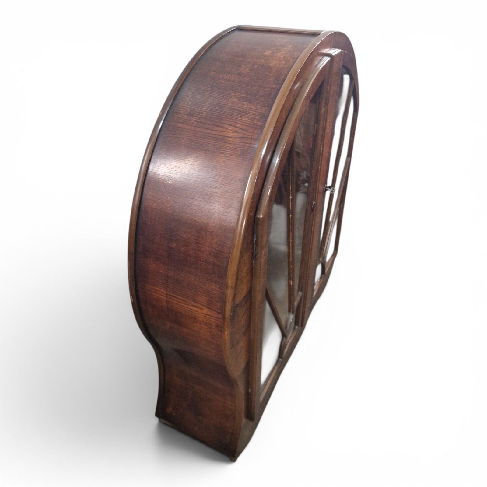 photo vinterior Art Deco Porthole Display Cabinet Glazed Mahogany Lockable Vintage Double Door