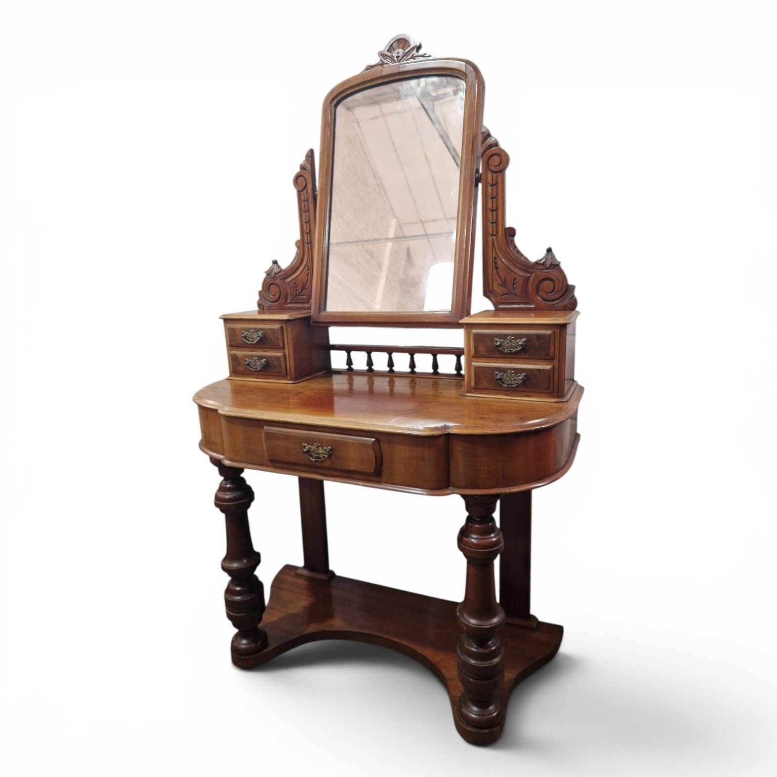 Antique Victorian Duchess Dressing Table Mahogany Vanity Mirror Carved photo Furniture