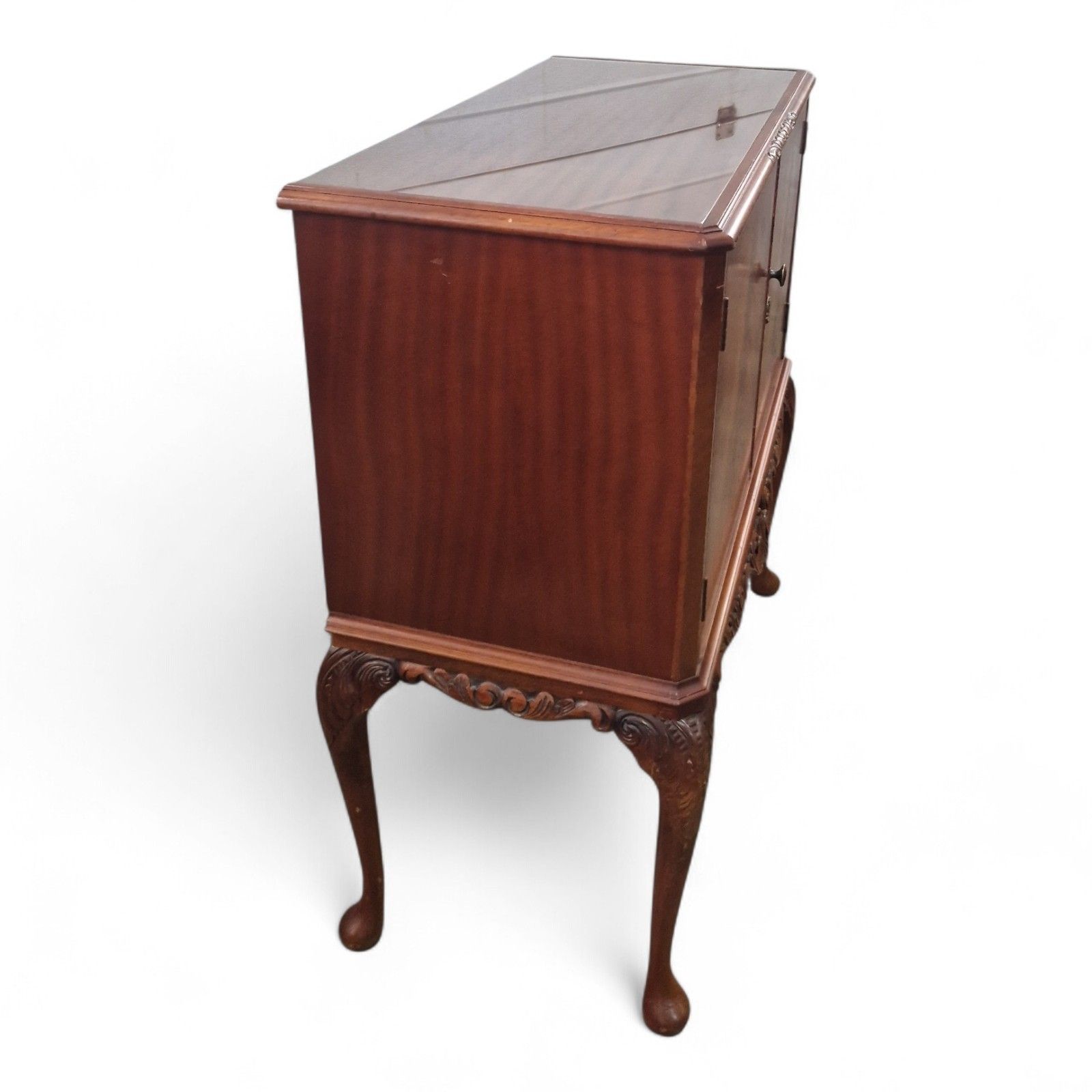 photo buy Queen Anne Style Drinks Cabinet Cocktail Mahogany Cabriole Legs Antique Style