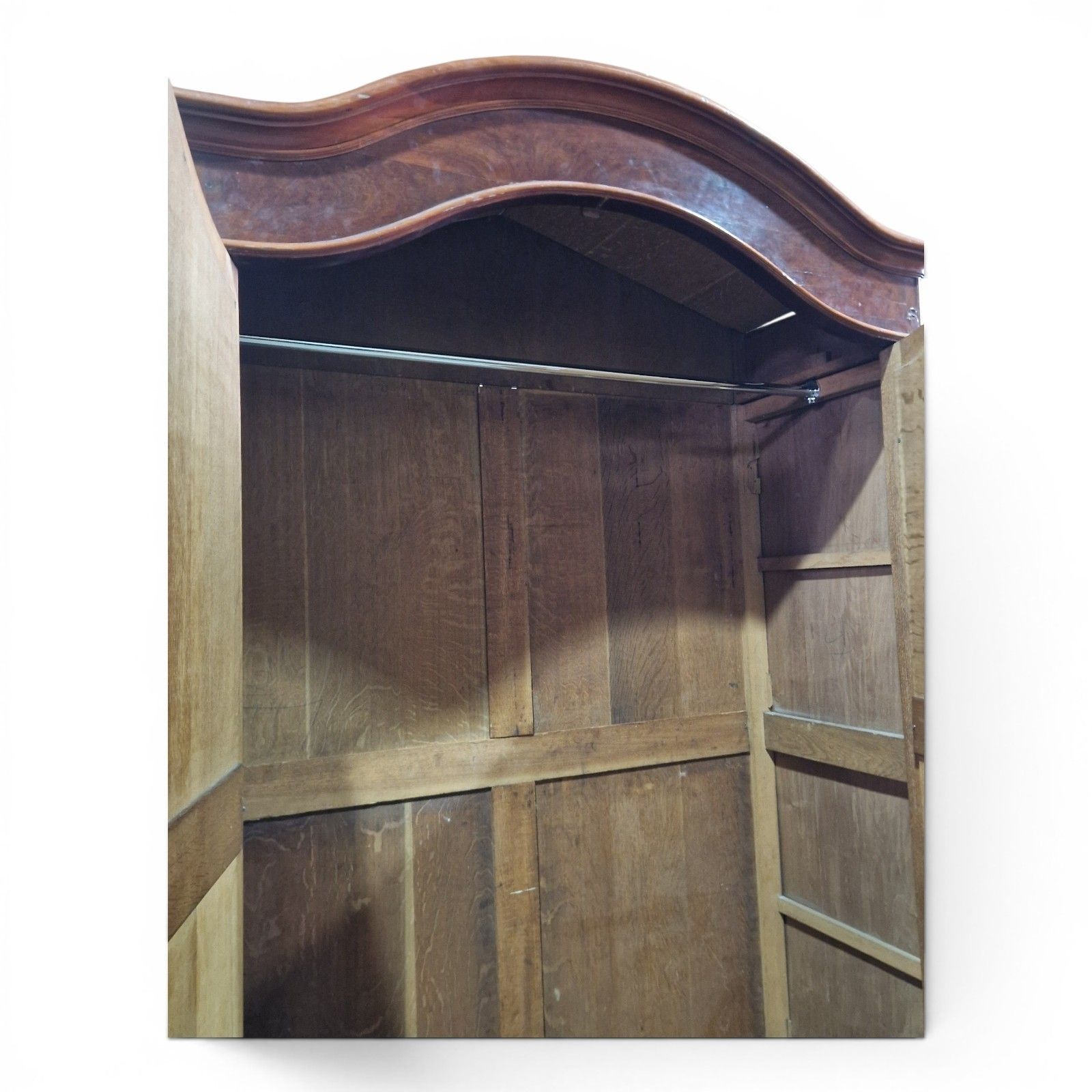 photo vinterior Large French Mirrored Armoire Wardrobe Double Door Hanging Closet Tall