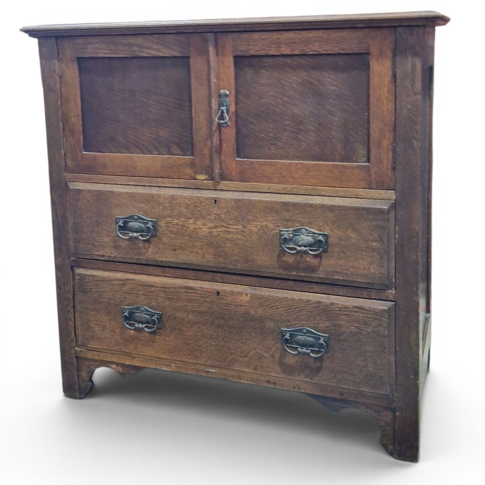 photo furniture Arts & Crafts Oak Millinery Cabinet Linen Cupboard Storage Cabinet Drawers
