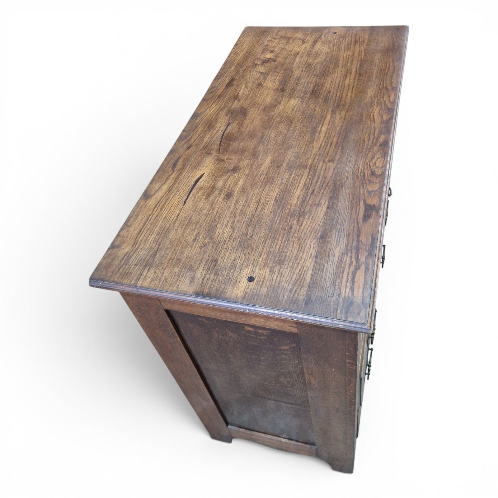250.0 Arts & Crafts Oak Millinery Cabinet Linen Cupboard Storage Cabinet Drawers photo