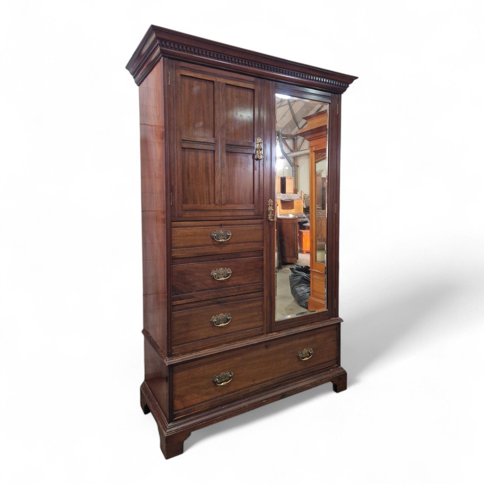 Scottish Mahogany Wardrobe Mirror Door Antique Combination Glasgow Ogilvie photo 495.0