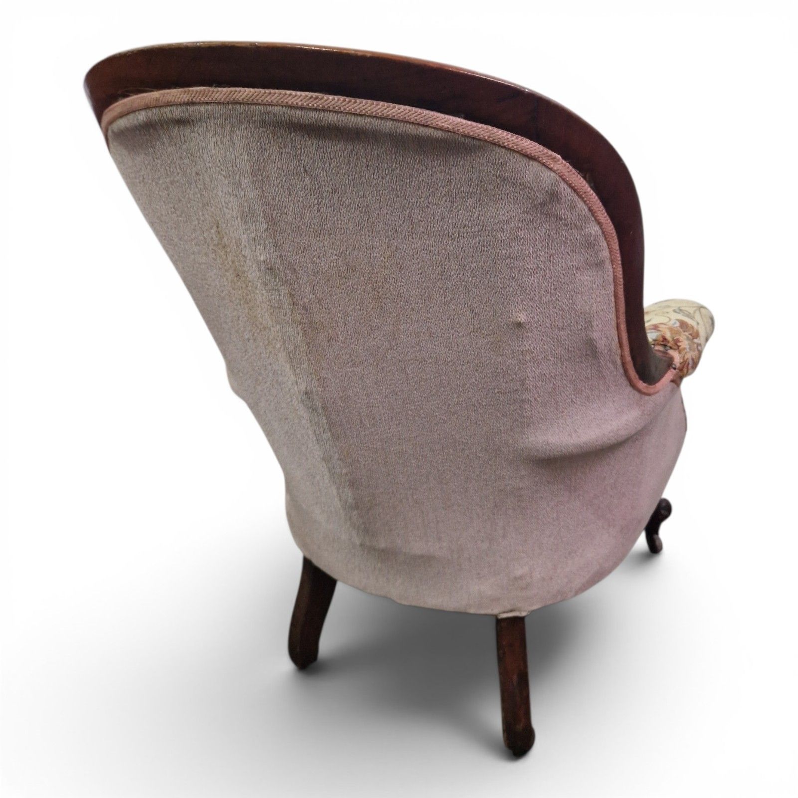 photo buy Antique Victorian Spoon Back Armchair Tub Chair Carved Walnut