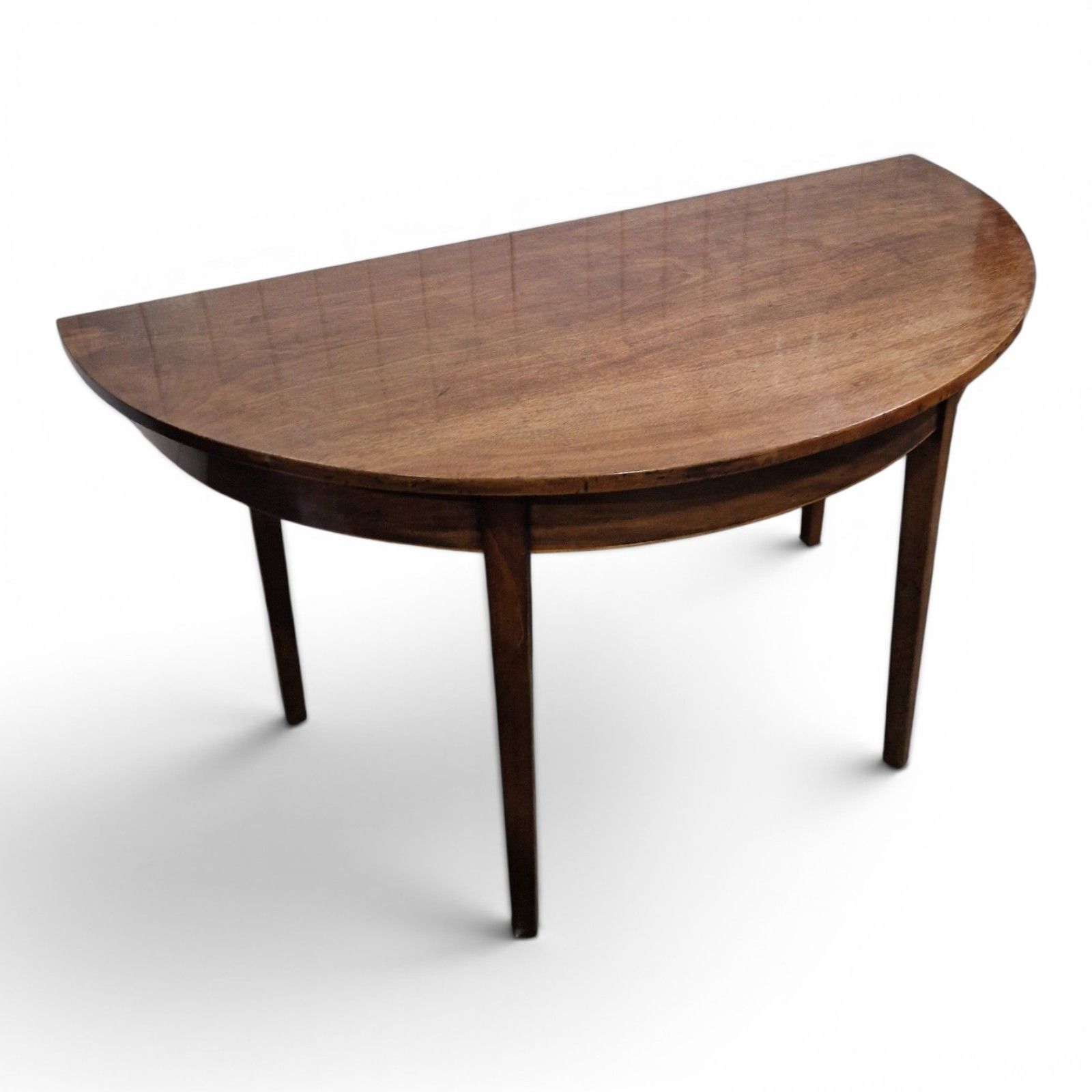 photo vinterior Georgian Mahogany D End Dining Table Demi Lune Pair Console Tables Antique