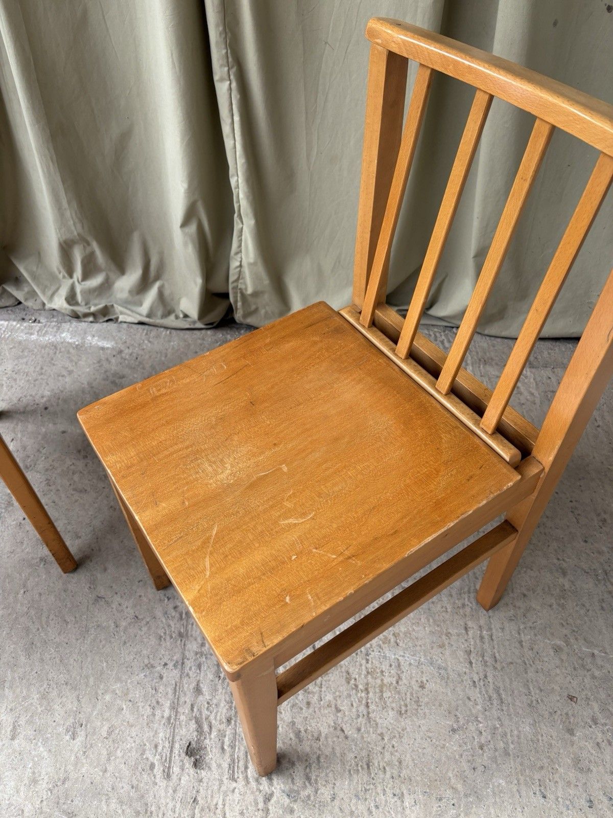 Vtg Mid Century 2 Pair Of Solid Beech Church Dining Chairs Scandi Danish R1192 photo buy