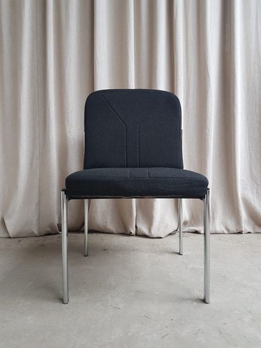 Vtg Mid Century Modernist Chrome Single Desk Dining Side Chair R767 photo for sale